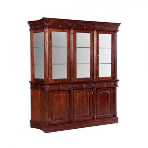 Flute Leg 3 Door Bookcase
