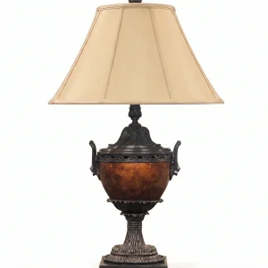 Brass and bronze crackle finish lamp