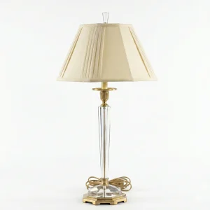Hexagonal - crystal and brass lamp